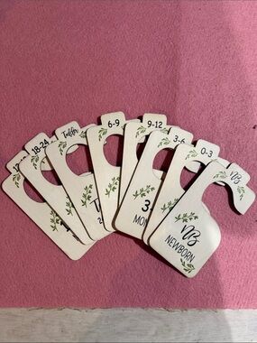 Wooden Baby Closet Dividers - Neutral Green Accent